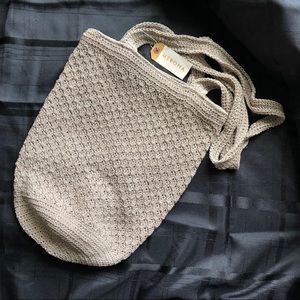 Merona khaki crocheted bag